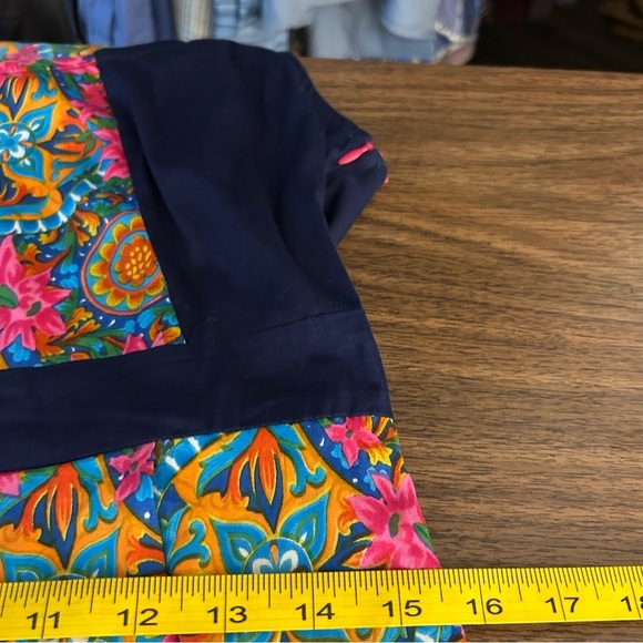 Just B Orange Blue Paisley Sleeveless Mini Flowy Party Dress S - Picture 8 of 11